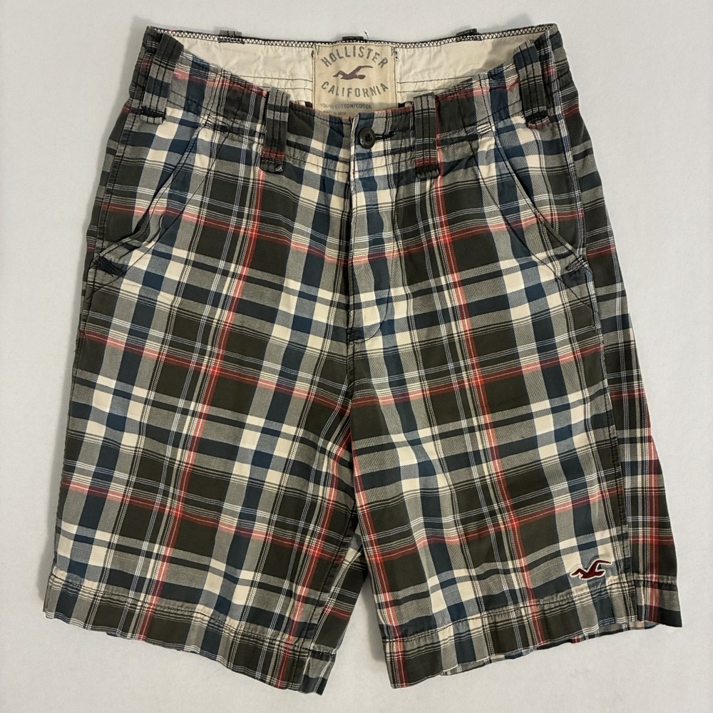 Vtg Y2K Hollister Madras Chino Shorts Men's‎ Size 30 Patchwork 10" Inseam Preppy